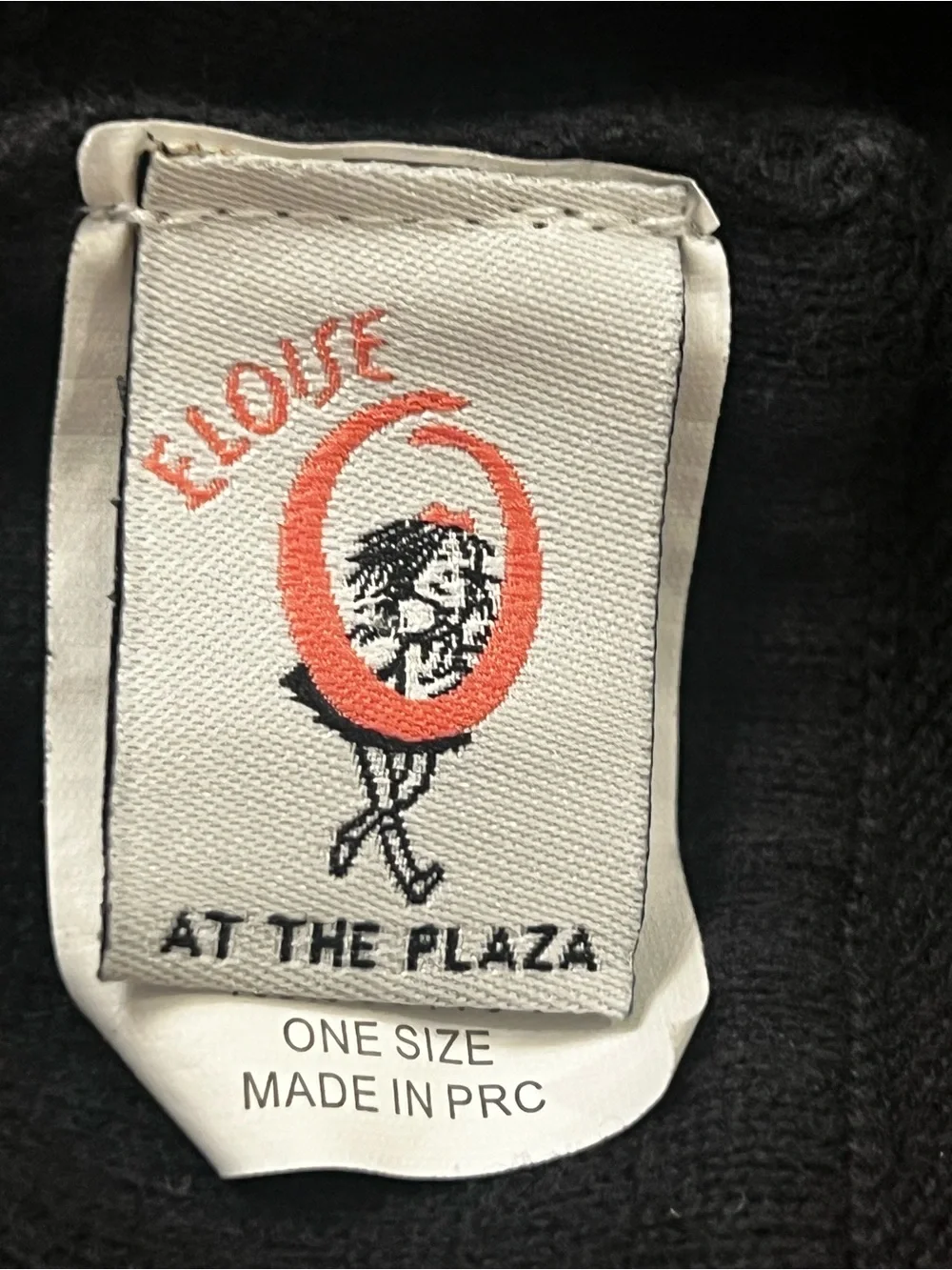 Eloise At The Plaza Girls Black Knit Beret Hat Red Embroidered Vintage Kids